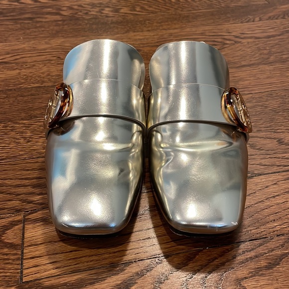 Tory Burch Gold Mule Slides - Picture 3 of 5